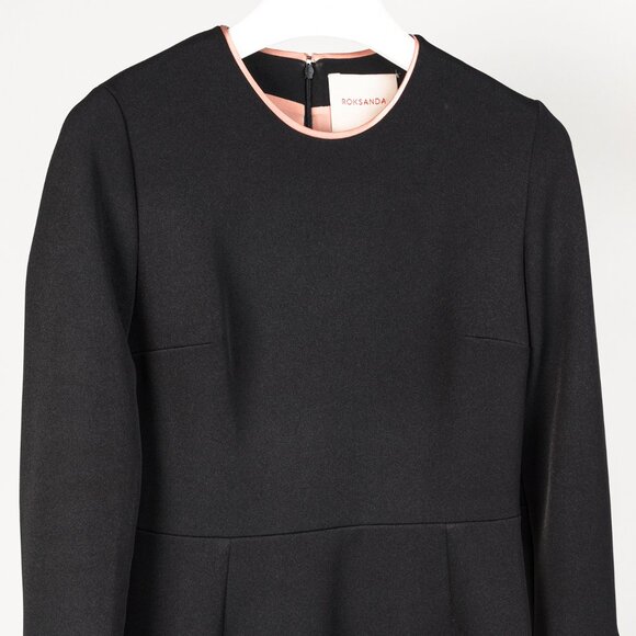 Roksanda Lena Black Crepe Frilled Sleeve Midi Dress - Picture 4 of 11